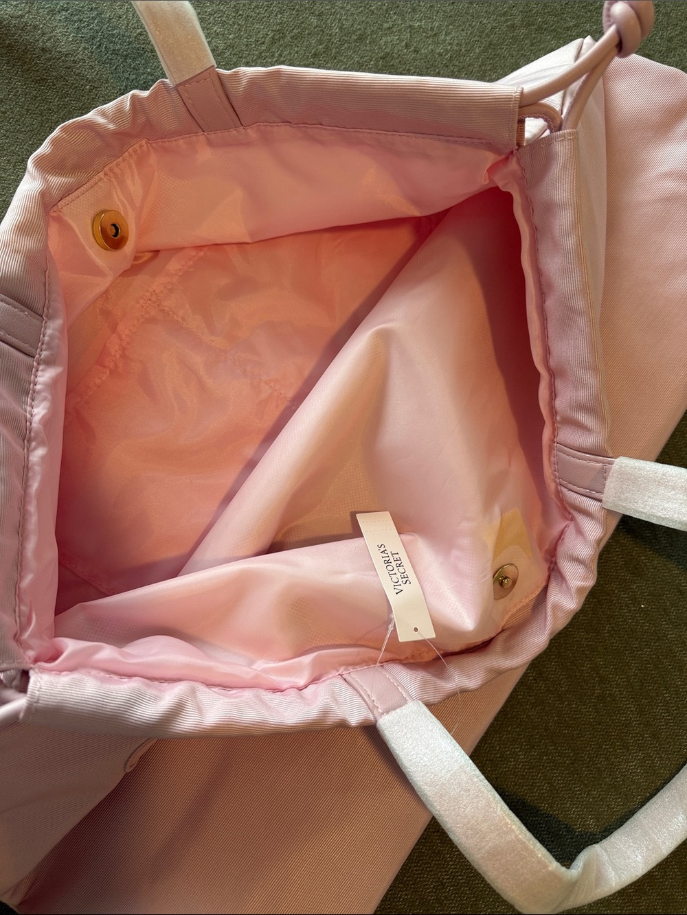 Victoria's Secret Light Pink Embroidered Canvas Tote - Picture 4 of 7